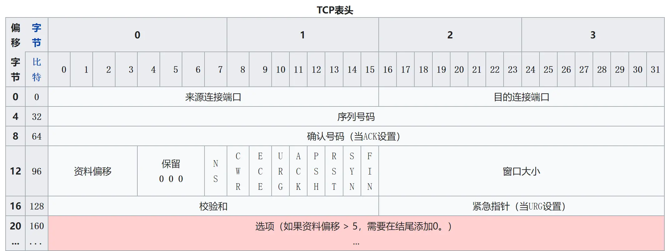 TCP 头部